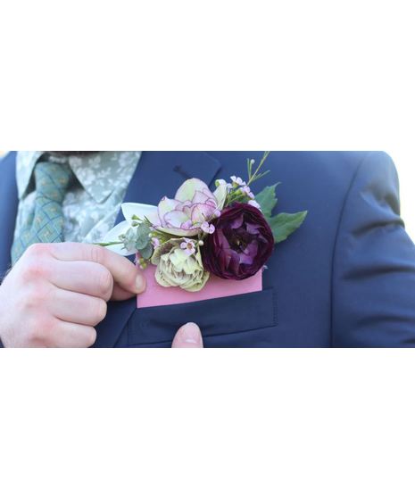Burgundy Pocket Boutonniere